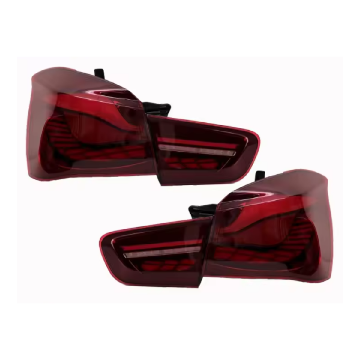 Rear M4-GTS Style OLED Tail Lights Upgrade (Dragon Scale / Red) - BMW 1-Series F20 / F21 LCI (15–18)