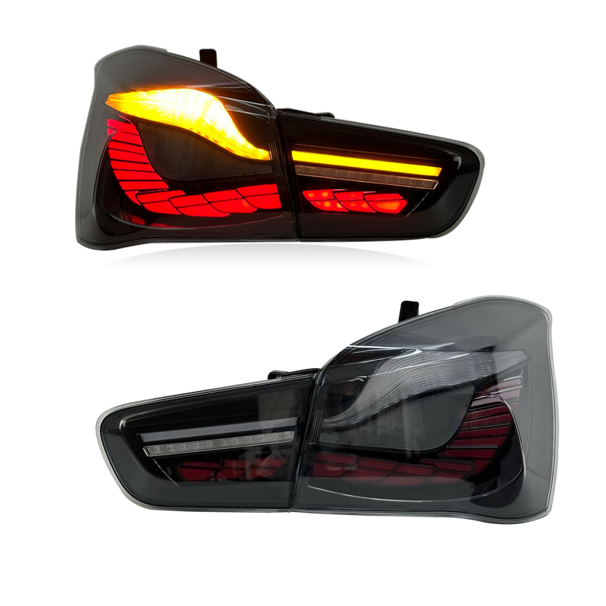 Rear M4-GTS Style OLED Tail Lights Upgrade (Dragon Scale / Smoked Red) - BMW 1-Series F20 / F21 LCI (15-18)
